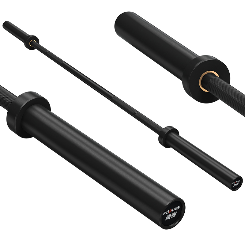 leyu.乐鱼杠铃杆硬铬陶瓷镀黑彩色男士女士举重训练杆八轴承2.2M奥杆 E5炫酷黑承重500LB